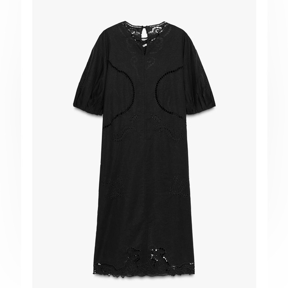 Zara ZW Collection Embroidered Midi Dress - Picture 4 of 6